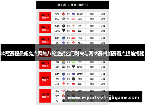 欧冠赛程最新亮点聚焦八轮激战名门对决与淘汰赛附加赛看点提前揭秘 欧冠赛程最新亮点聚焦八轮激战名门对决与淘汰赛附加赛看点提前揭秘